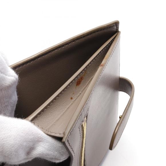 CELINE Medium Strap Wallet Bifold Leather Beige - Picture 6 of 9